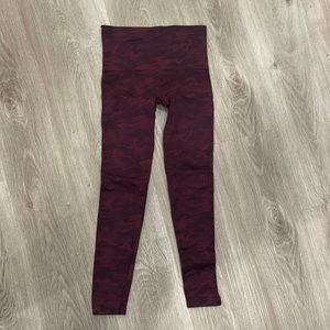 Spanx burgundy camo leggings